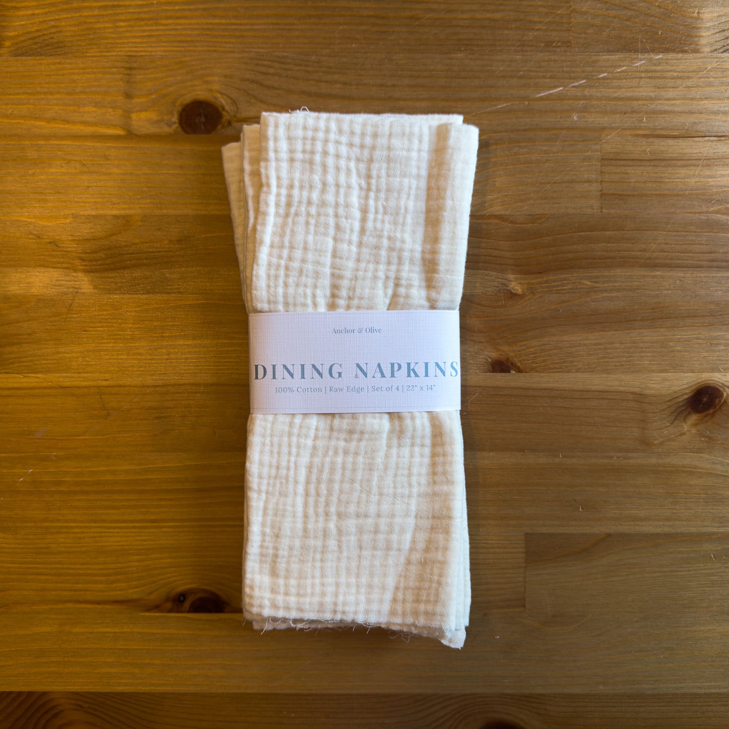 Raw Edge Cotton Gauze Napkins — Set of 4